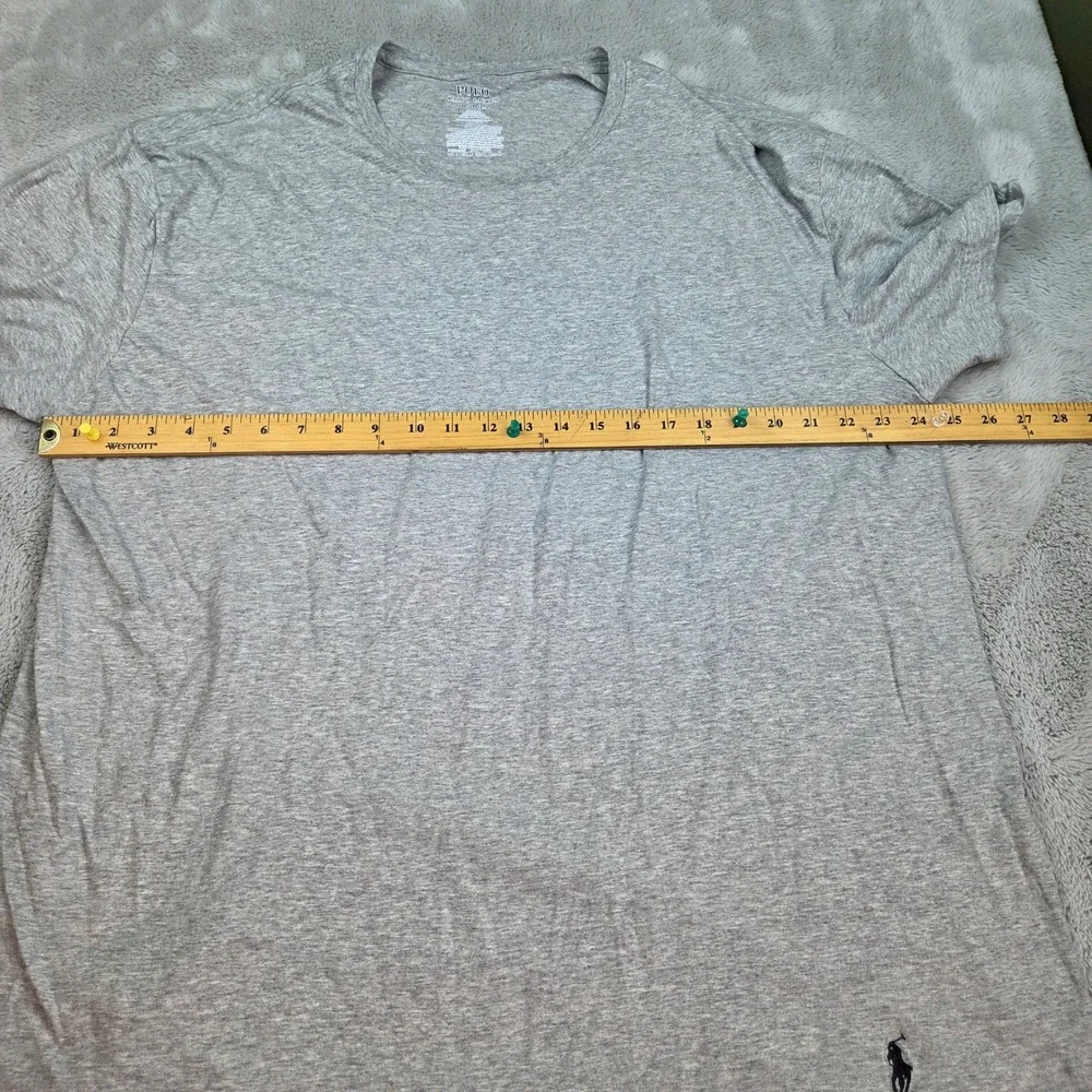Polo Ralph Lauren T-Shirt Mens 2XL Classic Fit Embroidered Pony Heathered Grey